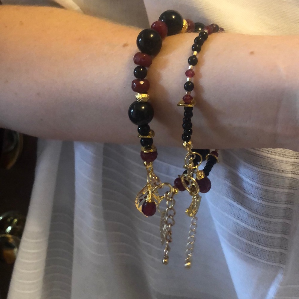 Red Ruby Black Onyx Bracelet - image 7